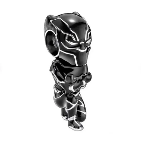 Sterling Silver Marvel The Avengers Black Panther Charm - Picture 1 of 1
